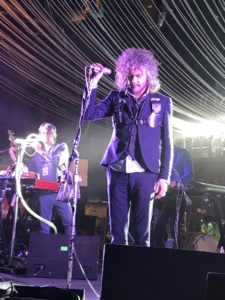 Lead singer Wayne Coyne during sound check